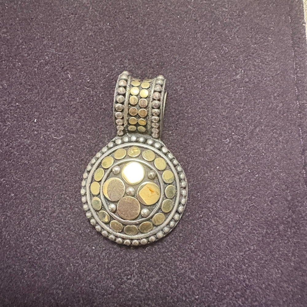 John Hardy Mixed Metal Round Pendant Necklace - Gold & Silver